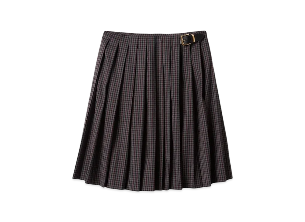 MIU MIU Women's Gingham Check Skirt "Garnet"