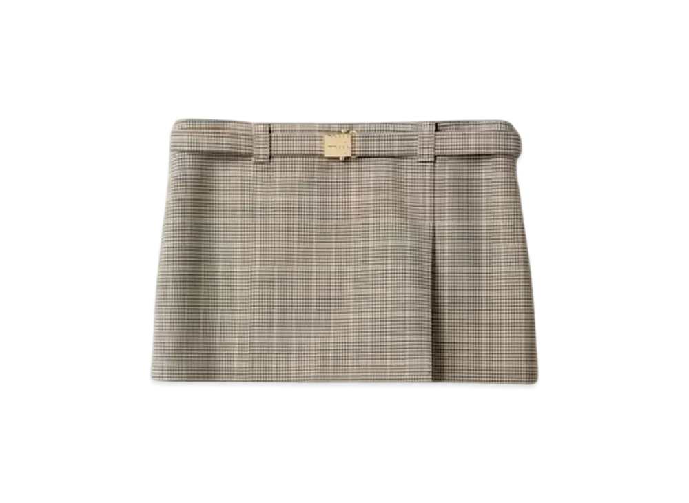 MIUMIU Women's Checked Miniskirt "Dark Brown"