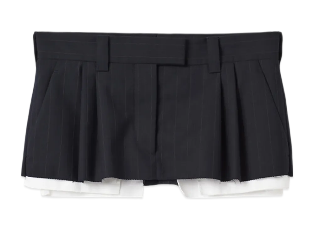 MIU MIU Pleated Pinstripe Mini Skirt "Blue"