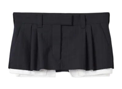 MIU MIU Pleated Pinstripe Mini Skirt "Blue"