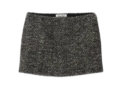 MIU MIU Women's Chevron Mini Skirt "Black"