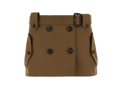MIU MIU Women's Mud Gabardine Mini Skirt "Brown"