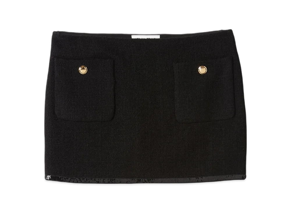 MIU MIU Tweed Mini Skirt "Black"