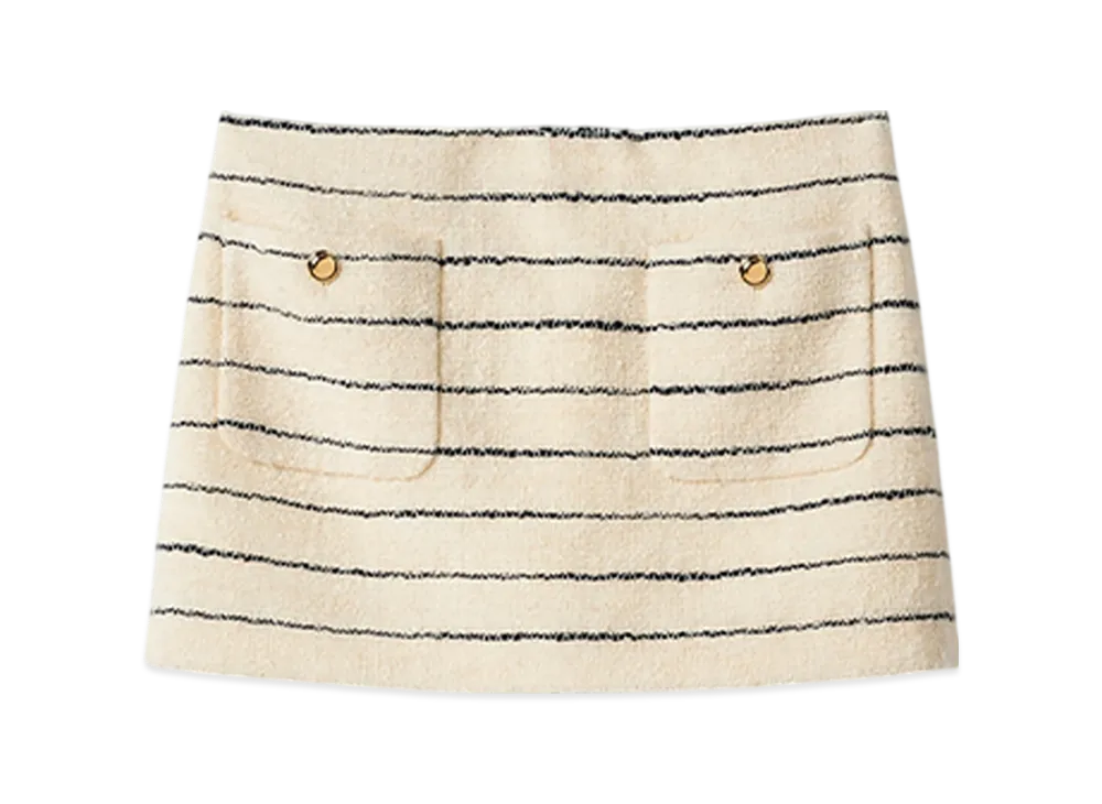 ミニスカート MiuMiu | Striped boucle miniskirt MG2152_14HO_F0C56_S_OOO Miu Miu Striped bouclé miniskirt | miumiu | REVERSIBLE