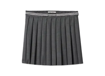 MIU MIU Women's Grisaille Miniskirt "Slate Gray"