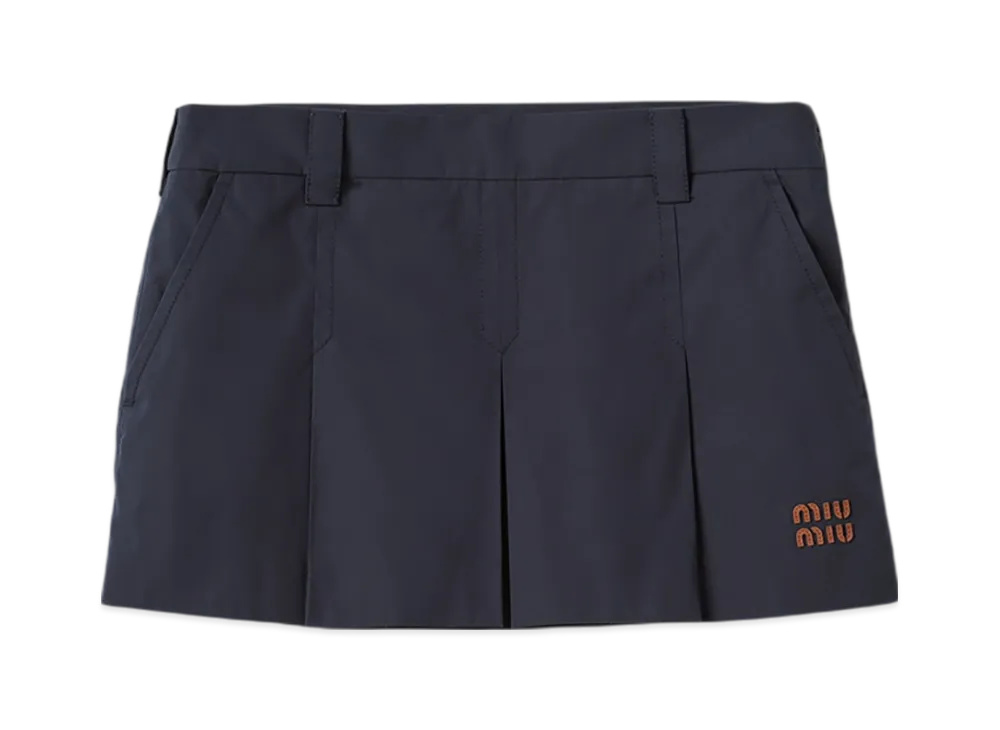 MIU MIU Panama Cotton Mini Skirt "Blue"