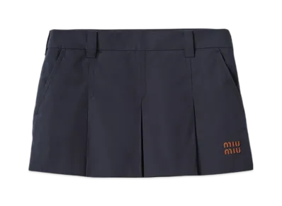 MIU MIU Panama Cotton Mini Skirt "Blue"