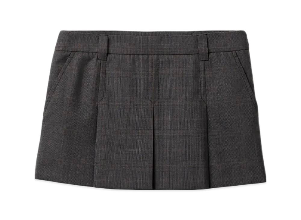 MIU MIU Prince of Wales Check Mini Skirt "Slate Grey"