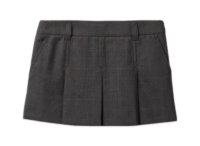 MIU MIU Prince of Wales Check Mini Skirt "Slate Grey"