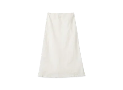 MIU MIU Women's Long Slubbed Canvas Skirt "Ivory"