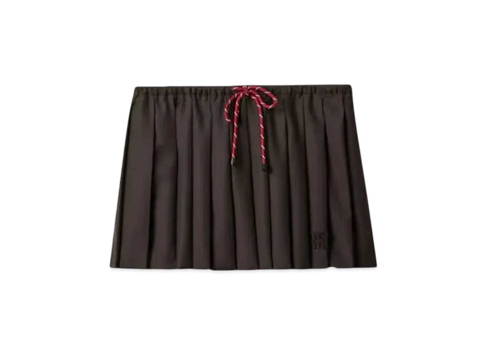 MIUMIU Women's Pleated Batavia Skirt "Dark Brown"
