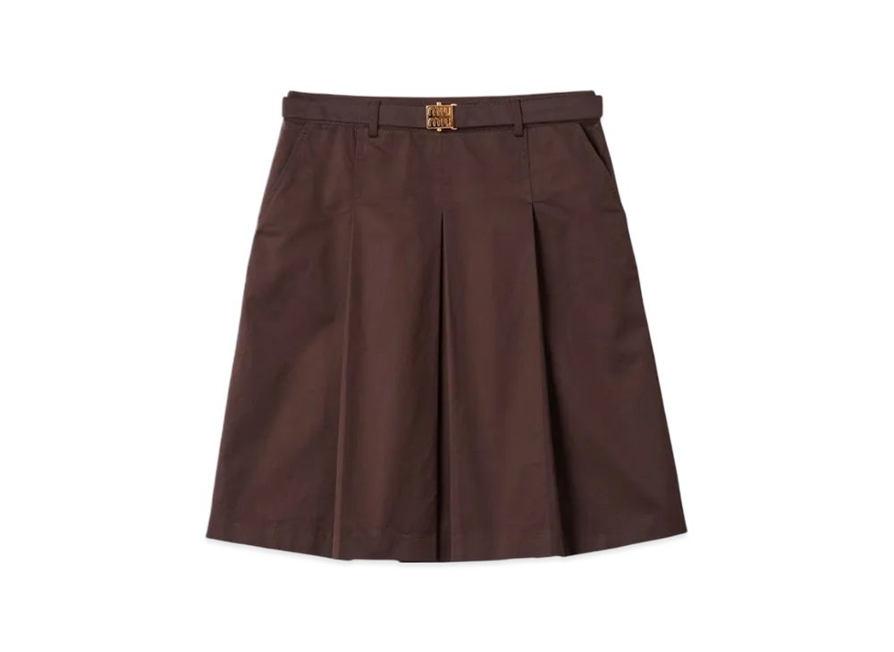 MIU MIU Women's Gabardine Skirt "Cocoa Brown"