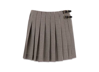 MIU MIU Women's Embroidered Vichy Mini Skirt "Checked"