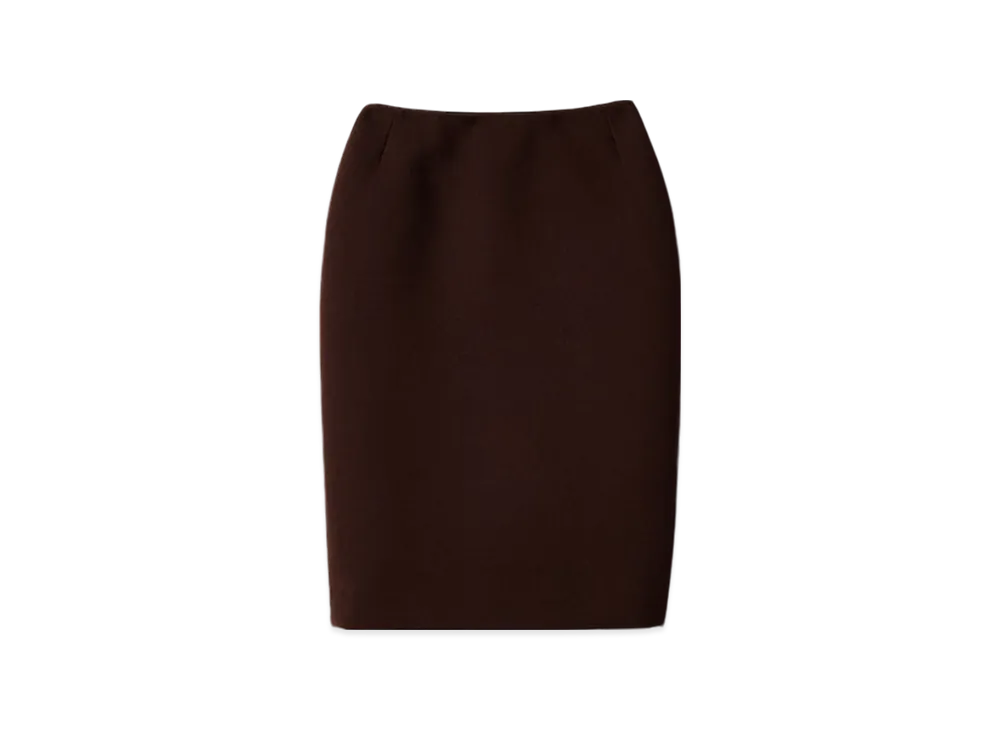 MIU MIU Women's Natte Pencil Skirt "Cocoa Brown"