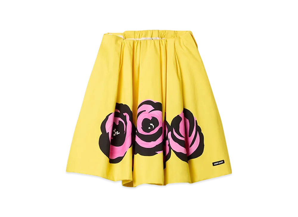MIU MIU Women's Poplin and Jersey Skirt "Yellow/Pink"