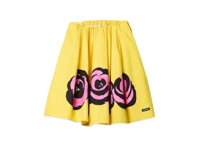 MIU MIU Women's Poplin and Jersey Skirt "Yellow/Pink"