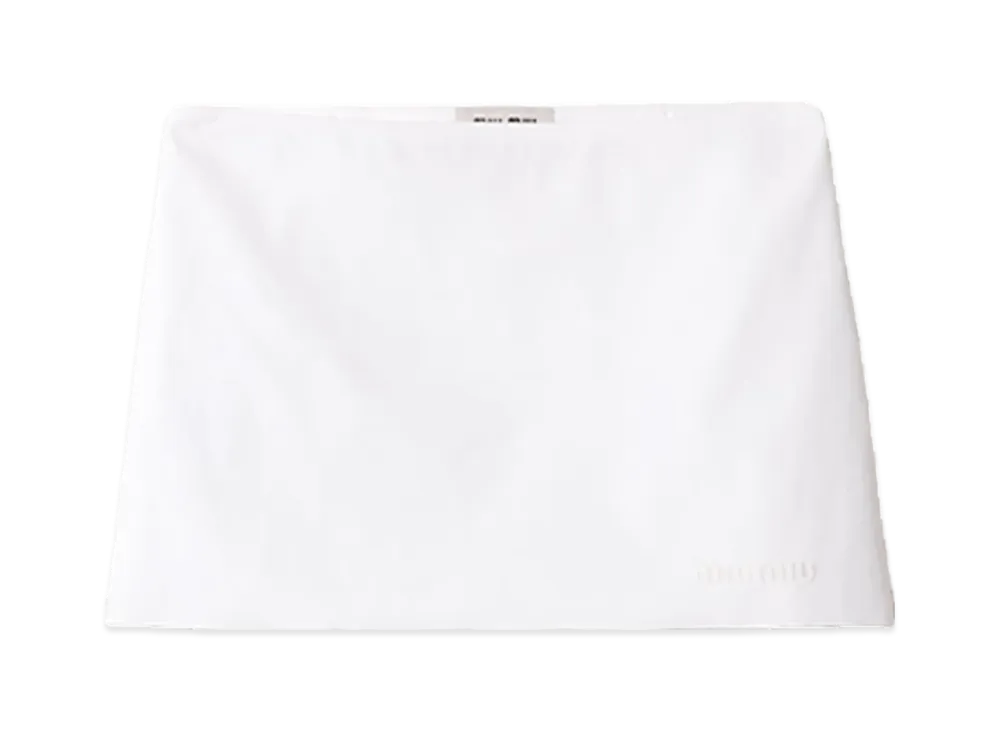 MIU MIU Women's Poplin and Jersey Miniskirt "White"