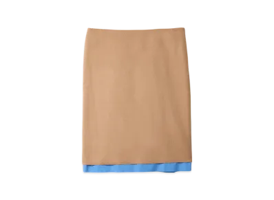 MIU MIU Women's Camel Hair Midi Skirt "Camel Brown"