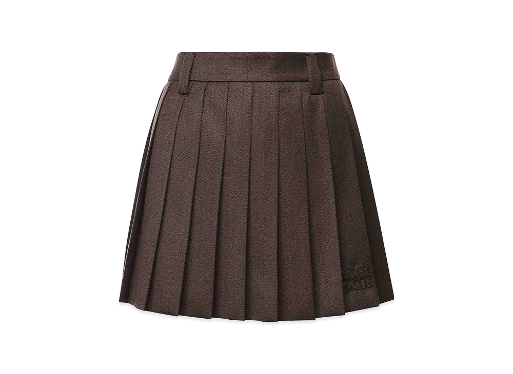 MIU MIU Women's Wool Mini Skirt "Chocolate Brown"