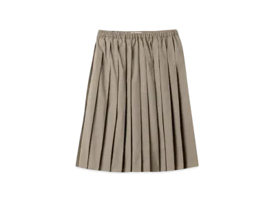 MIUMIU Women's Pleated Checked Technical Fabric Midi-Skirt "Olive"