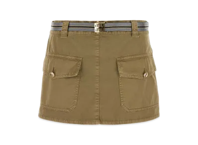 MIU MIU Women's Cotton Mini Skirt "Army Green"