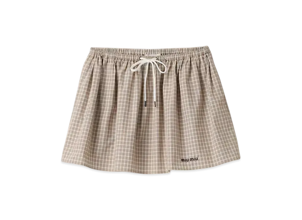 ミュウミュウ ウィメンズ チェック ミニスカート 