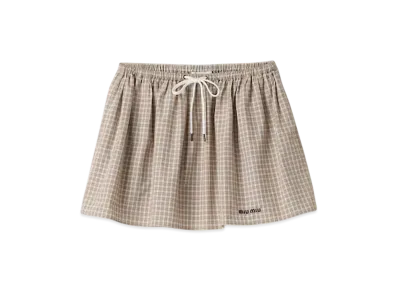 MIUMIU Women's Checked Miniskirt "Brown"