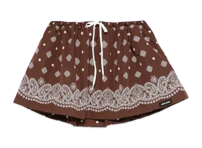 MIU MIU Women's Poplin Mini Skirt "Brown"
