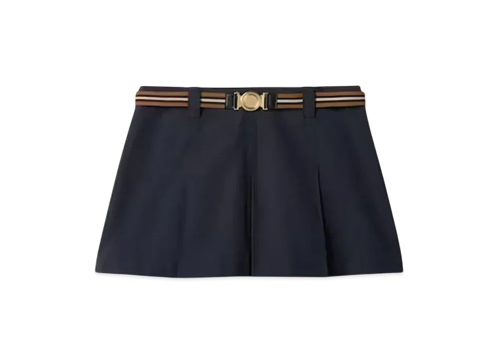 MIUMIU Women's Panama Cotton Miniskirt "Navy"