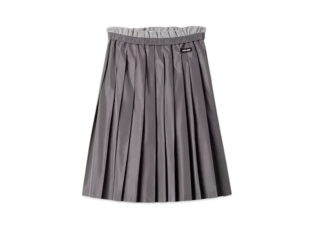 MIUMIU Women's Technical Silk Skirt "Silver"