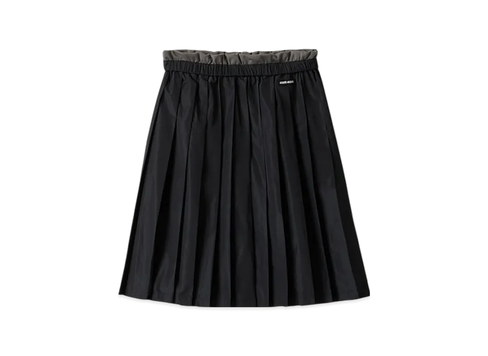 MIUMIU Women's Pleated Check Skirt "Aviator Blue/Burgundy"