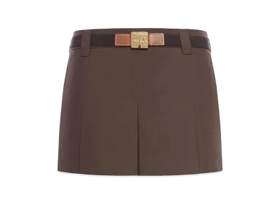 MIU MIU Women's Gabardine Mini Skirt "Brown"
