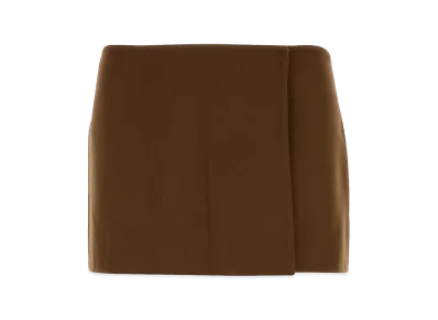MIU MIU Women's Wool Blend Mini Skirt "Brown"