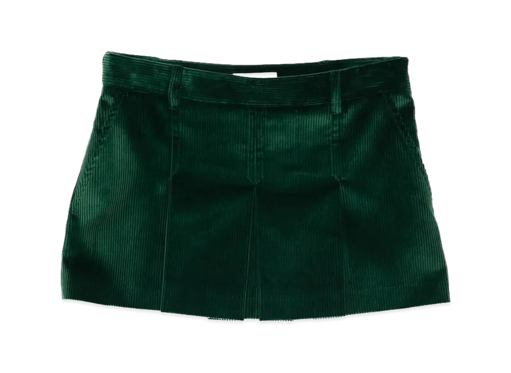 MIU MIU Women's Ribbed Velvet Skirts "Green"