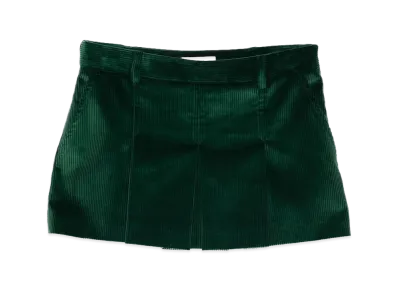 MIU MIU Women's Ribbed Velvet Skirts "Green"