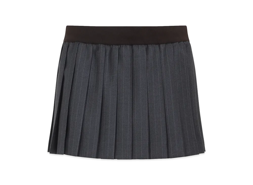 MIU MIU Women's Pleated Pinstripe Miniskirt "Gray"
