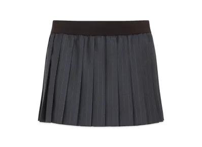 MIU MIU Women's Pleated Pinstripe Miniskirt "Gray"