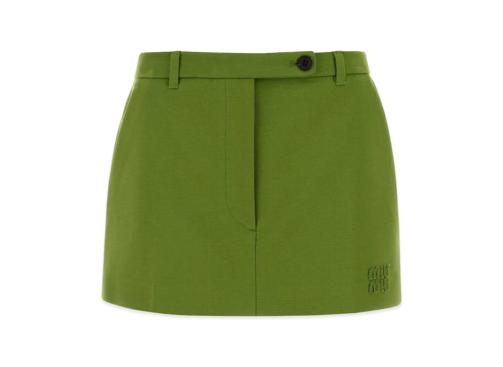MIU MIU Women's Stretch Jersey Mini Skirt "Green"