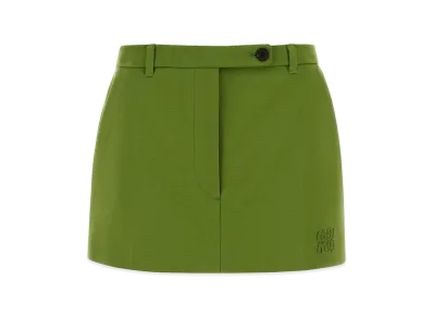 MIU MIU Women's Stretch Jersey Mini Skirt "Green"