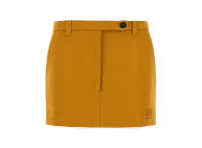 MIU MIU Women's Stretch Viscose Blend Mini Skirt "Pastel Orange"