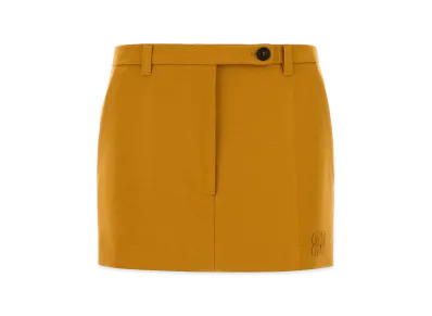 MIU MIU Women's Pastel Stretch Viscose Blend Mini Skirt "Orange"