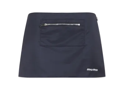 MIU MIU Women's Nylon And Fleece Skirt "Blue"