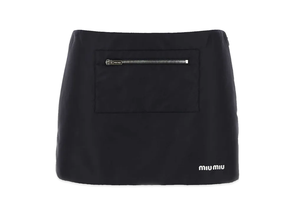 MIU MIU Women's Nylon Mini Skirt "Navy Blue"