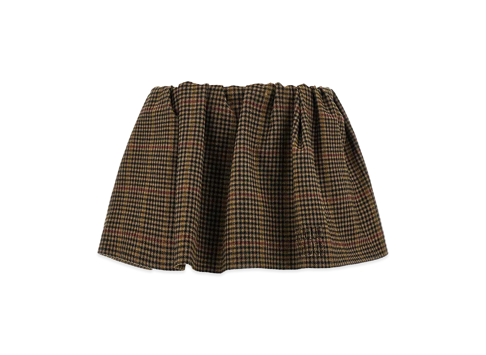 MIU MIU Women's Embroidered Houndstooth Mini Skirt "Camel"