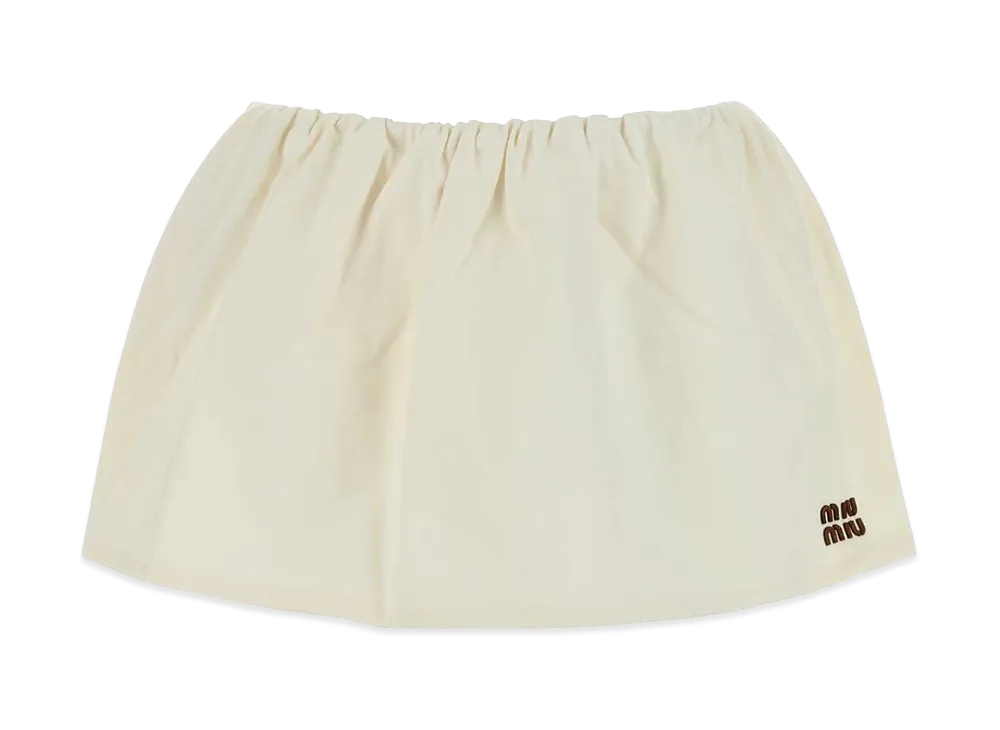 MIU MIU Women's Cotton Mini Skirt "White/Ivory"