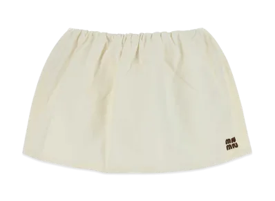 MIU MIU Women's Cotton Mini Skirt "White/Ivory"