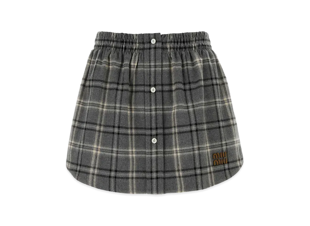 MIU MIU Women's Cotton Midi Skirt "Gray"