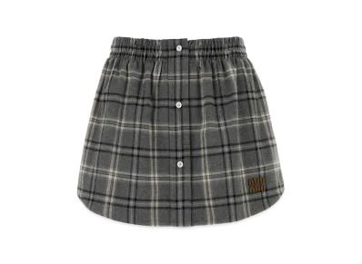 MIU MIU Women's Cotton Midi Skirt "Gray"