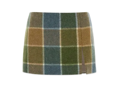 MIU MIU Women's Embroidered Wool Mini Skirt "Multicolor"