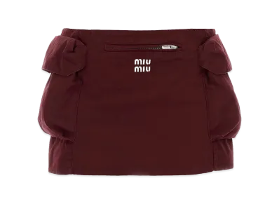 MIU MIU Women's Cotton Mini Skirt "Burgundy"